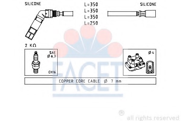 FACET 4.7232 Ignition Cable Kit